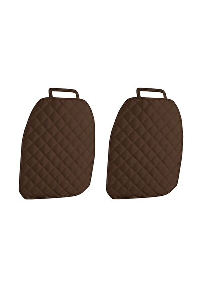 Metru Patrat Set 2 Quilted Car Seat Back Protectors, Universal, Washable, Waterproof, Brown,