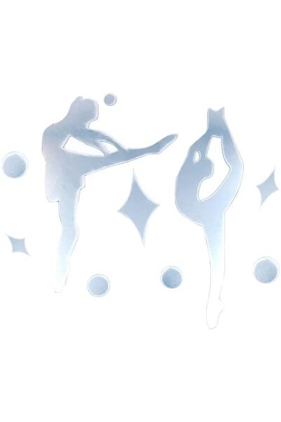 Slasa Three-Dimensional Acrylic Wall Sticker by - DIY Ballet Girl Wall Art | Silver | Size: 9.8 × 8