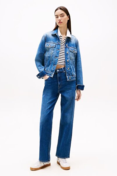 Tommy Hilfiger Kadın Layla Slim Fit Yüksek Bel Düz Paça Jean Pantolon - Mavi