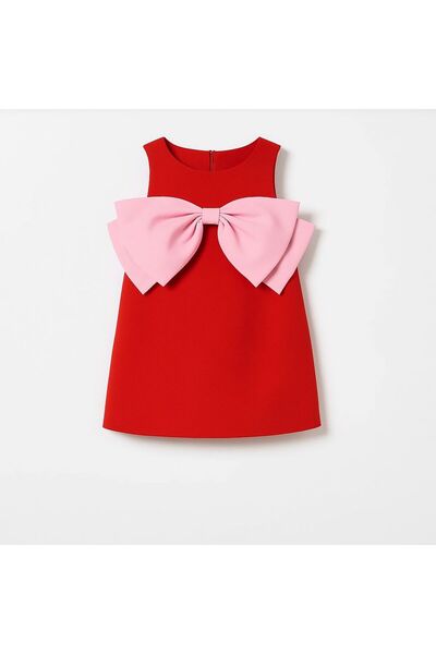 INDRESS STUDIO Kız Çocuk Pembe Fiyonklu Elbise