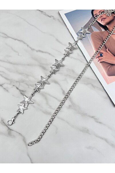 EMR Official Curea cu stea dublă, curea pentru femei, curea cu lanț, curea pentru corp, curea pentru pantaloni