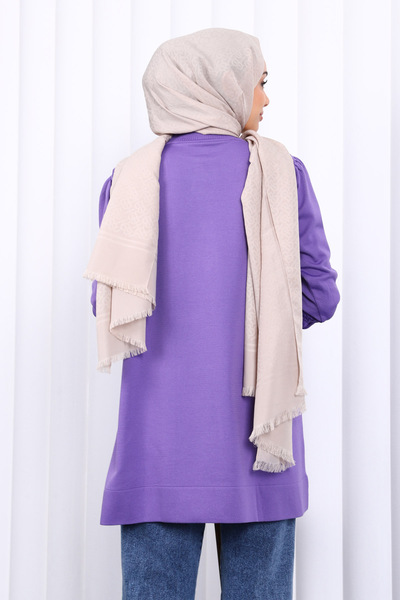 İmajButik Purple Shoulder Stone Cold Yarn Knitwear Tunic