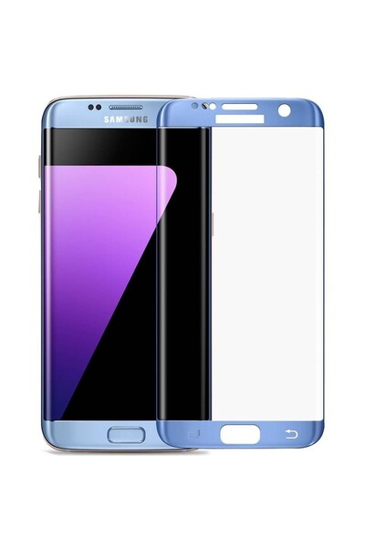 FULL FACE Folie Sticla Curbata Samsung Galaxy S7 Edge Albastru