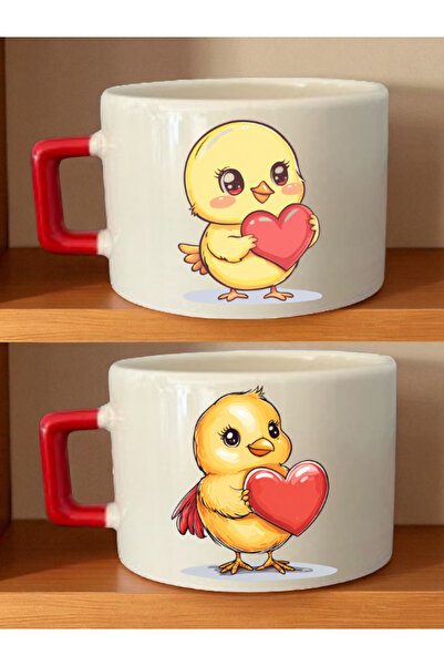 lili hediyelik طقم فناجين قهوة من قطعتين بتصميم الكتاكيت - هدايا يمكن تقديمها...