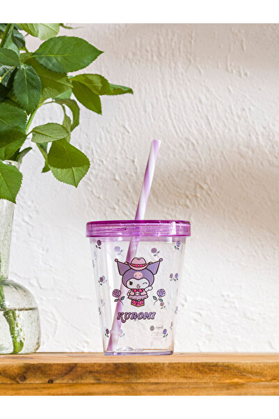 LC Waikiki Sparkling Choices from Shining Store |   Kuromi Printed Water Bottle with Straw 450 ml