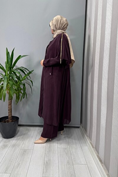 MISS DALIDA Shoulder Zipper Detailed Jacket Burgundy T25Y-8001