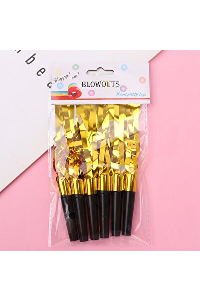 OEM Party Blowouts with Fringe Set 6 pcs Gold