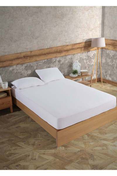 destinyhometex 100% Cotton 2-Layer Muslin Fitted Sheet and 2 Pillowcases / Single - Double - King Size