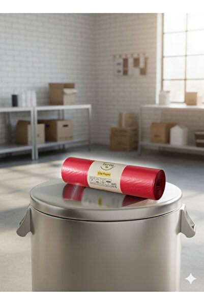 Terto Endüstriyel Jumbo Çöp Poşeti Kırmızı | 80x110cm,10’lu Rulo x 3 Paket (Toplam 30 Adet)| Ekstra Kalın!