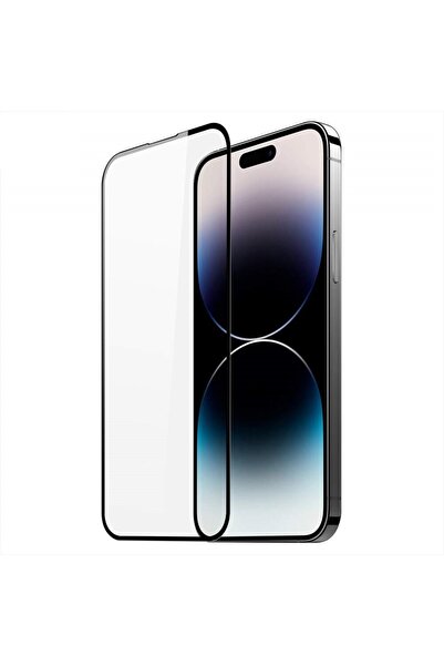 Teo Tempered Glass Film compatible with Apple iPhone 15, Full Glue Black