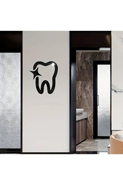 Slasa Wall Sticker Decorative Black Tooth Shape by