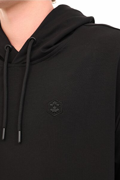 lumberjack Μπλουζάκι MB SN73 HOODIE 5PR Μαύρο Ανδρικό Φούτερ