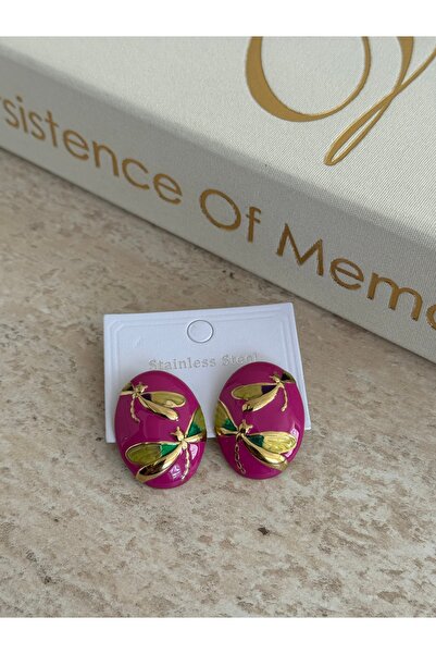 LUXSTONE Pink Dragonfly Earrings