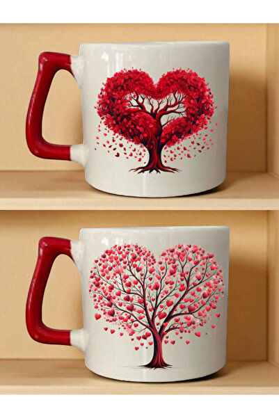 lili hediyelik طقم من كوبين بتصميم شجرة القلب - هدية زفاف، هدية للمولود الجدي...