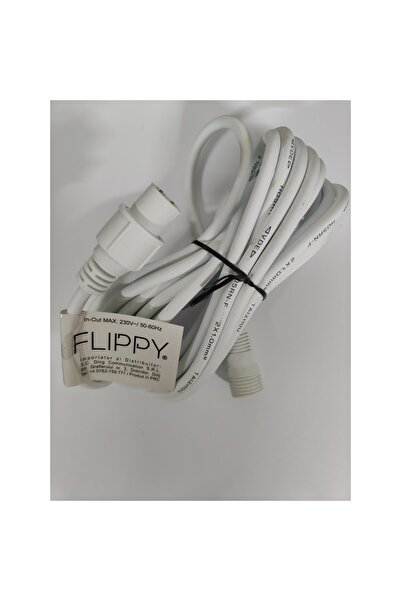 Flippy Extension Cord, Flippy, Rubber, 220 Volts, 5 Meters, White