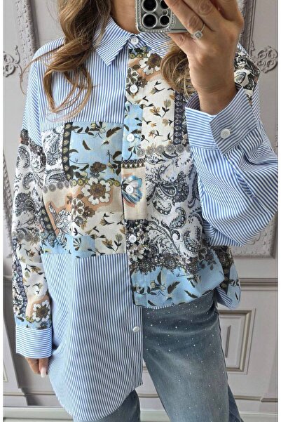 GLAMSI Floral cotton shirt