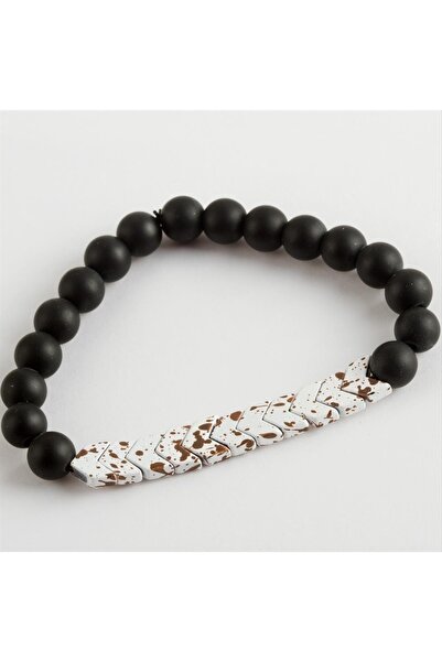 2K Bijuteri Onix Hematite Natural Stone Bracelet