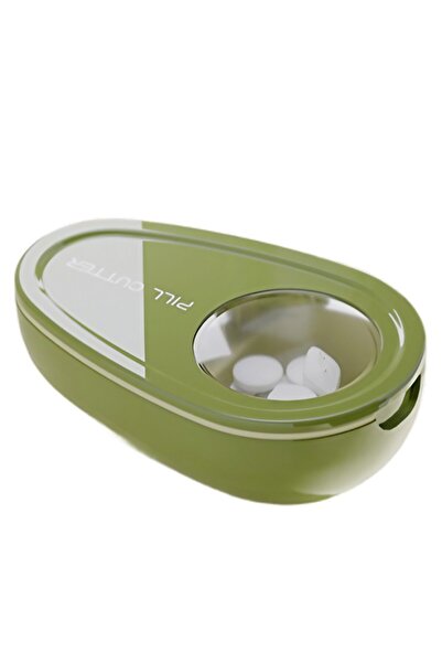 Flippy Pill Cutting and Medicine Storage Box, Flippy, Green, 8x5x2.65 cm, Compact and Portable, Ideal for T