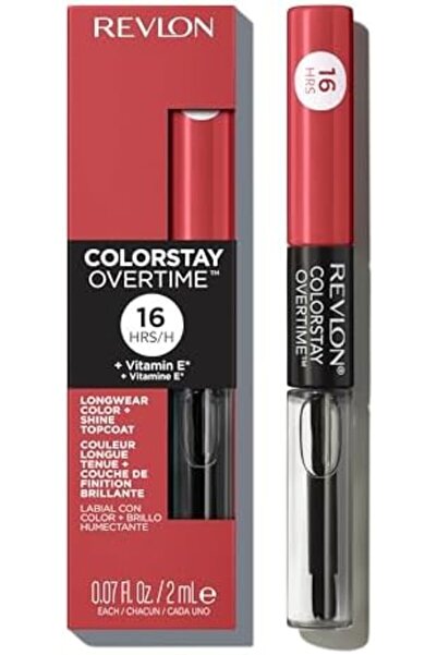 Revlon Colorstay Overtime Lipcolor, Dual Ended Longwearing Liquid Lipstick With Clear Lip Gloss, Con