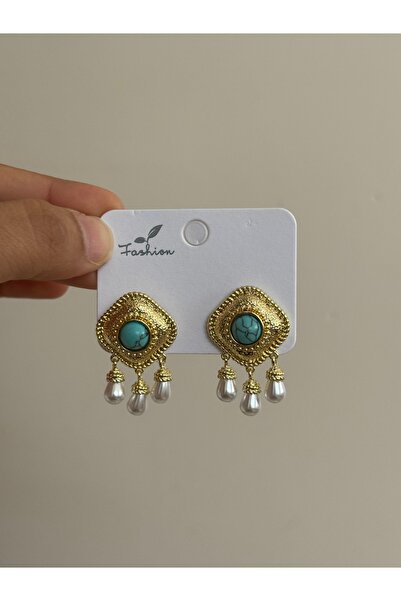 LUXSTONE Blue Stone Gold Earrings