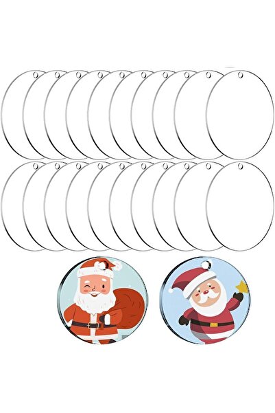 Slasa 20 قرصًا دائريًا من الأكريليك الشفاف - أقراص مقاس 1.97 بوصة مزودة بفتحة...