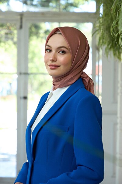 İpekhan Light Brown Voile Silk Scarf - Plain Pattern, Model 10100-10