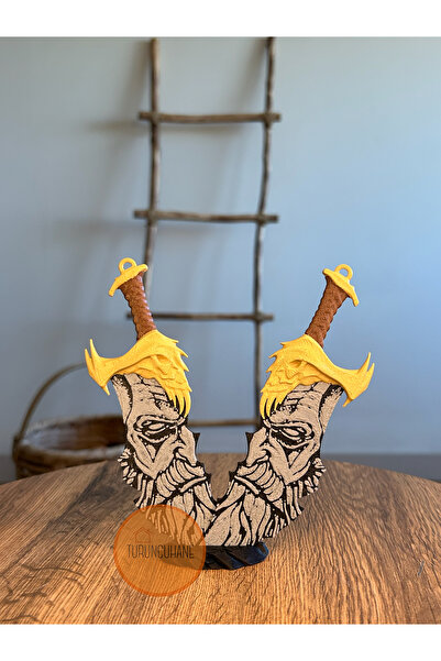 TURUNCUHANE Blade of Chaos 18 Cm God Of War Kratos Playstation Gamer Oyuncu Logo Masa Dekoratif Hediyelik Ürün