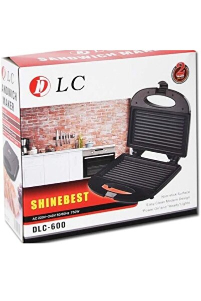 DLC Sandwich Maker 600 750W - Fast Heating, Easy Cleaning, Black