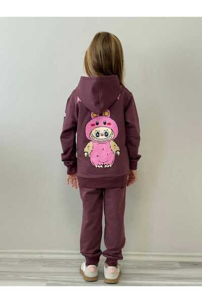 Patriko Girls' Popular Labubu Zippered Jacket and Trackpants Set