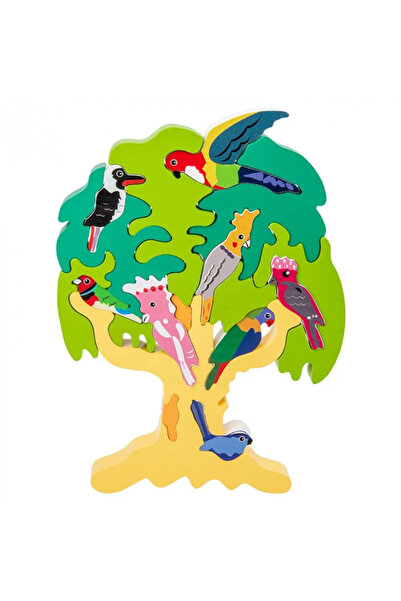 Toyska 3D Wooden Puzzle Tree with Birds, 18 Pieces, Multicolor