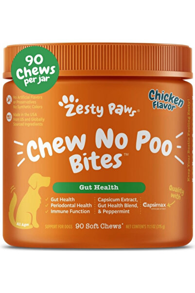 Zesty Paws عضات الكلاب بدون براز - دجاج - 90 قطعة