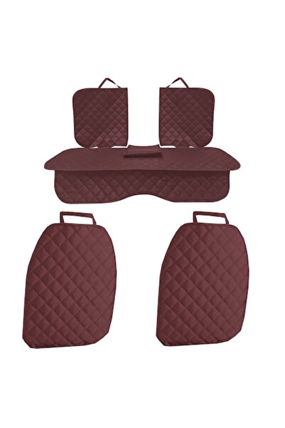 Metru Patrat Set 3 huse auto de protecție, matlasate, universale, bordo, lavabile, impermeabile, decupaj cotieră, 2x