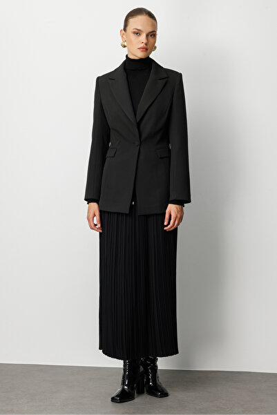 Mizalle Tek Düğme Klasik Siyah Ceket