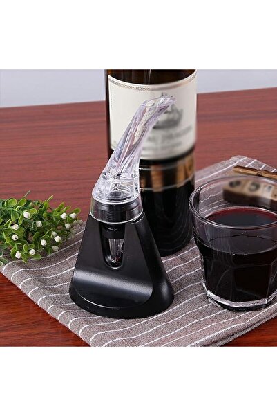 Flippy Aerator cu Turnator de Vin 2in1, Flippy, Decantare, Anti-Picurare, Fara Scurgere, 18x10x8cm, Negru