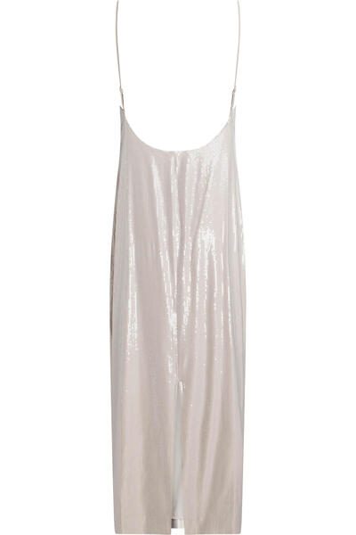 Calvin Klein SEQUIN HALTERNECK MA Kadın Krem Elbise