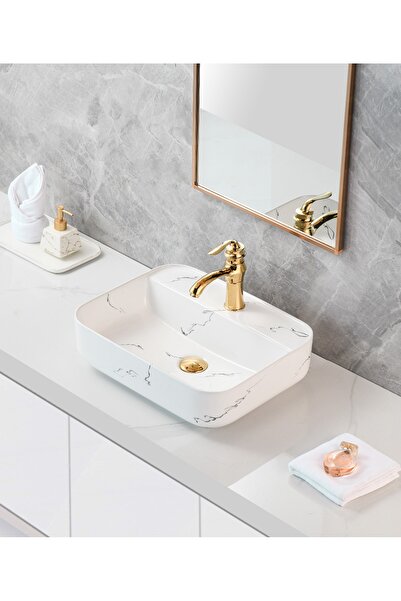 harmeh BEYAZ LEKELİ ÇANAK LAVABO