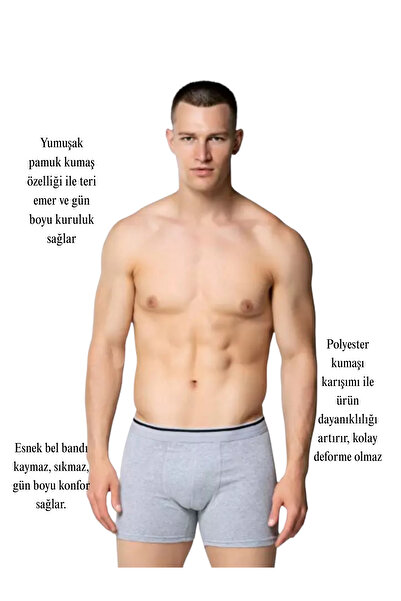 Sedef Yıldızı Boxeri din Lycra pentru bărbați – Lenjerie intimă din bumbac, e...