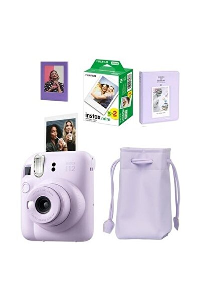 Cetking Instax Mini 12 Fotoğraf MAKINESI-20LI Film-Büzgülü KILIF-64LÜ Albüm ve Mıknatıslı Çerçeve Seti 1