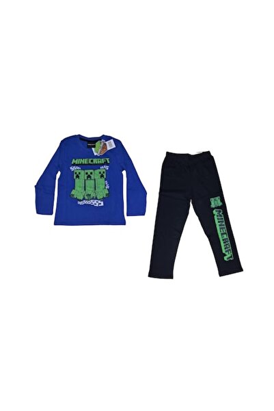 Mojang Pijama copii Minecraft, Creeper army, 12 ani/152 cm, Albastru/Negru