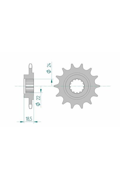 AFAM Pinion față din oțel 24603 - 520 - 15 dinți (pentru motocicletă)