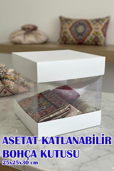 Dantelux Asetat Çeyiz Kutusu (Şeffaf - Katlanabilir - Pratik Kurulum) Orta Bo...