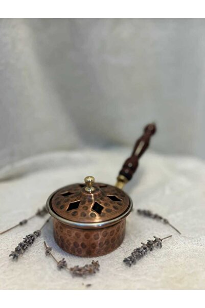 COHO Gaziantep Bakır Buhardanlık-tütsülük Üzüm El Işlemeli Ahşap Kulplu