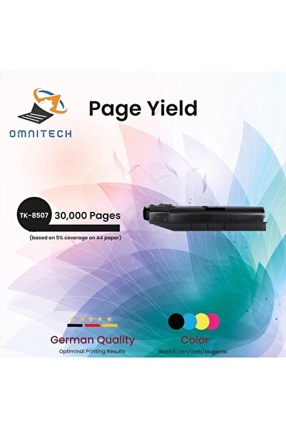 Omnitech خرطوشة حبر أسود Omni Tech TK-8507 - متوافقة مع طابعات Kyocera TASKal...