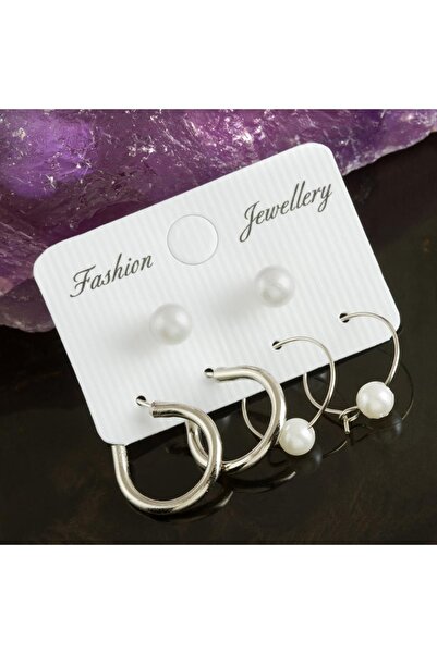 Marsilyan 6 Pieces Sea Shell Pearl Hoop Earrings 1.5 cm