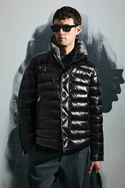 Lufian Jack Kaz Tüyü Black Men's Coat 112120239
