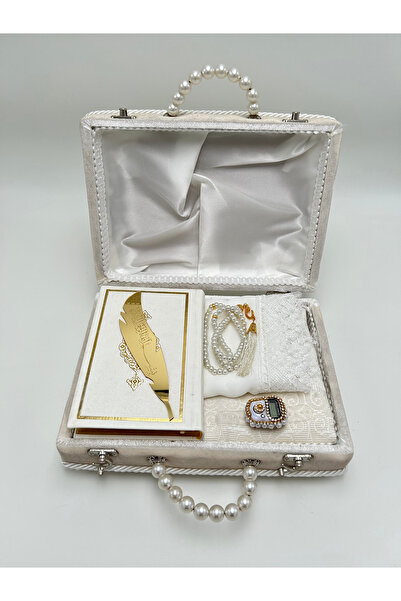 lenagiftworkshop 6 Parça KREM Sandıklı Bohçalık Çeyizlik Seccade Takımı Gelin...