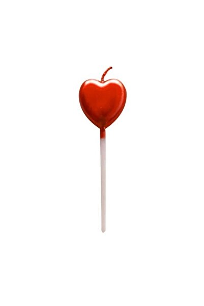 Flippy Cake Candle, Flippy, Heart Pattern, Party, 8.5 x 3 cm, Red