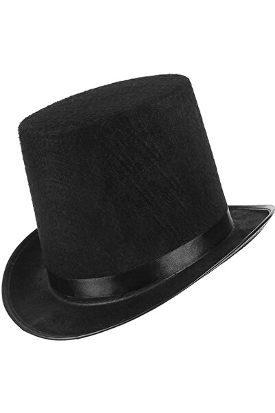 Skygo Yetişkinler İçin Siyah Renk Ringmaster Sihirbaz Şapkası Silindir Şapka