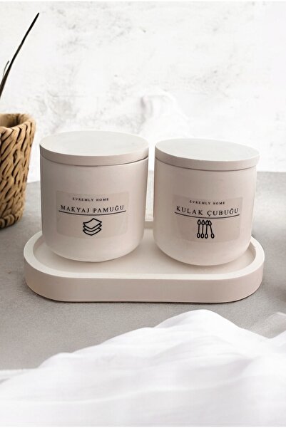 Evremly Home Makyaj Pamuğu - Kulak Çubuğu Banyo Düzenleyici Set