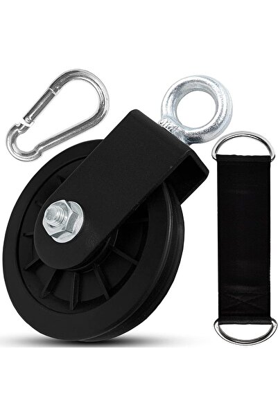 Arabest Cable Pulley, 90mm Gym Pulley Wheel with Hanging Strap and Carabiner